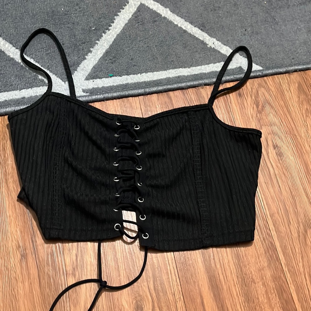 Crop tank top, tie front